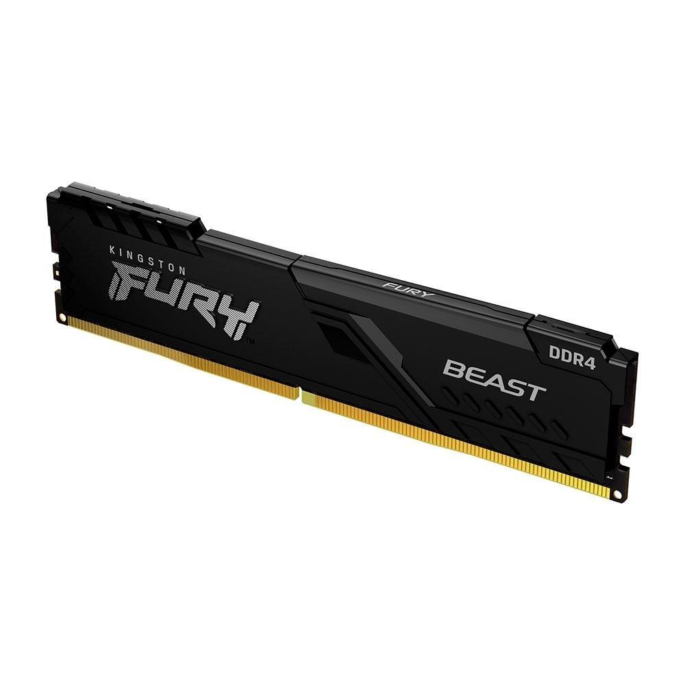 Miniatura Memória RAM Kingston Fury Beast, 16GB, 3200MHz, DDR4, CL16, Preto - KF432C16BB1/16
