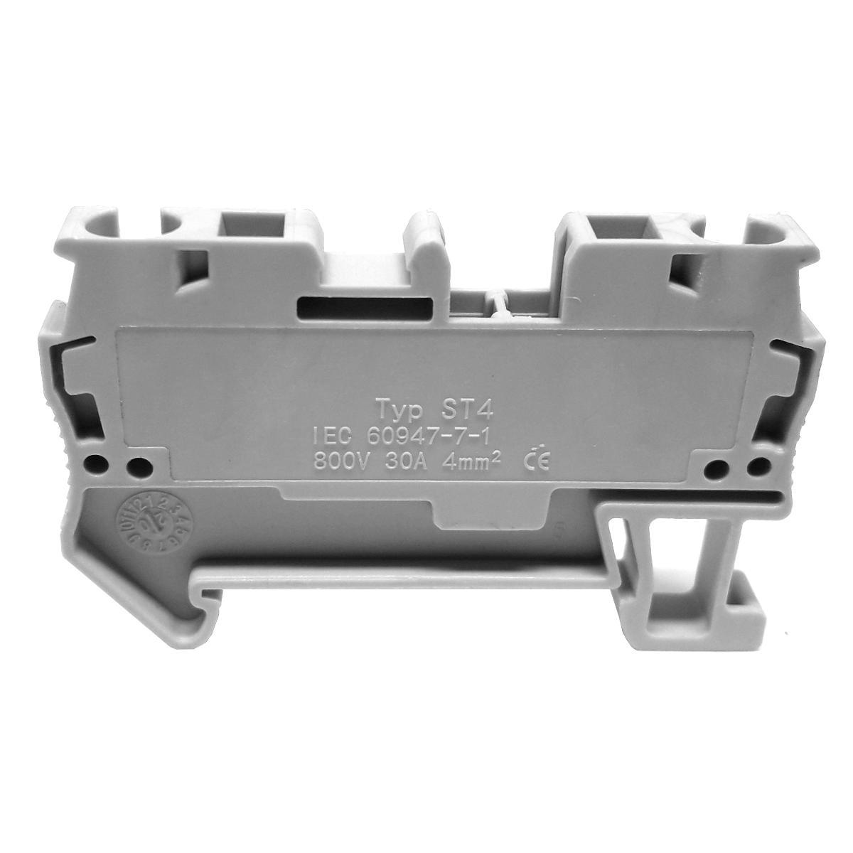 Miniatura Borne Sack Modelo PT4 Cinza - Conector de Fios 57x35x6mm