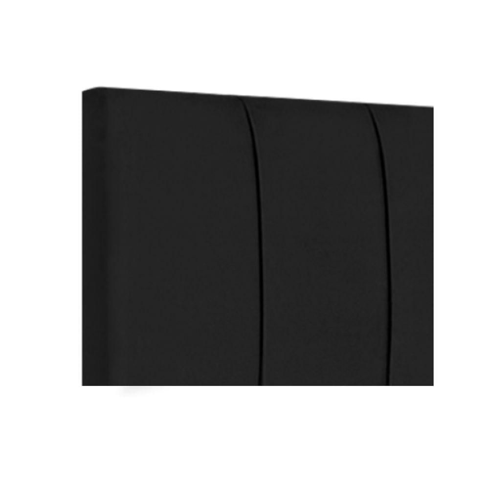 Miniatura Painel Cabeceira Cama Box Queen Luna Slim 1,60cm Suede Cor:preto