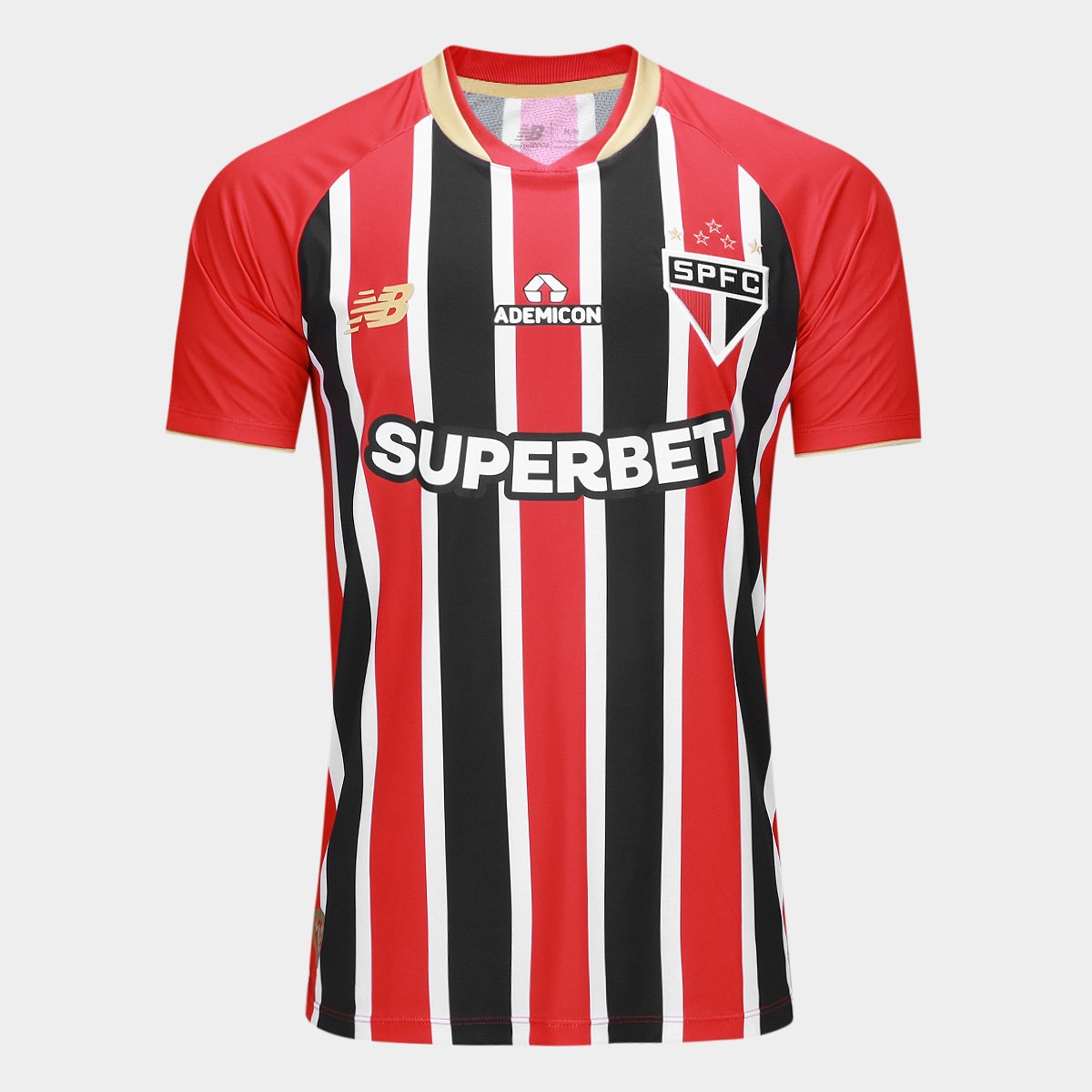 Miniatura Camisa São Paulo II 25/26 s/n Torcedor New Balance Masculina Vermelho+Branco - EGG