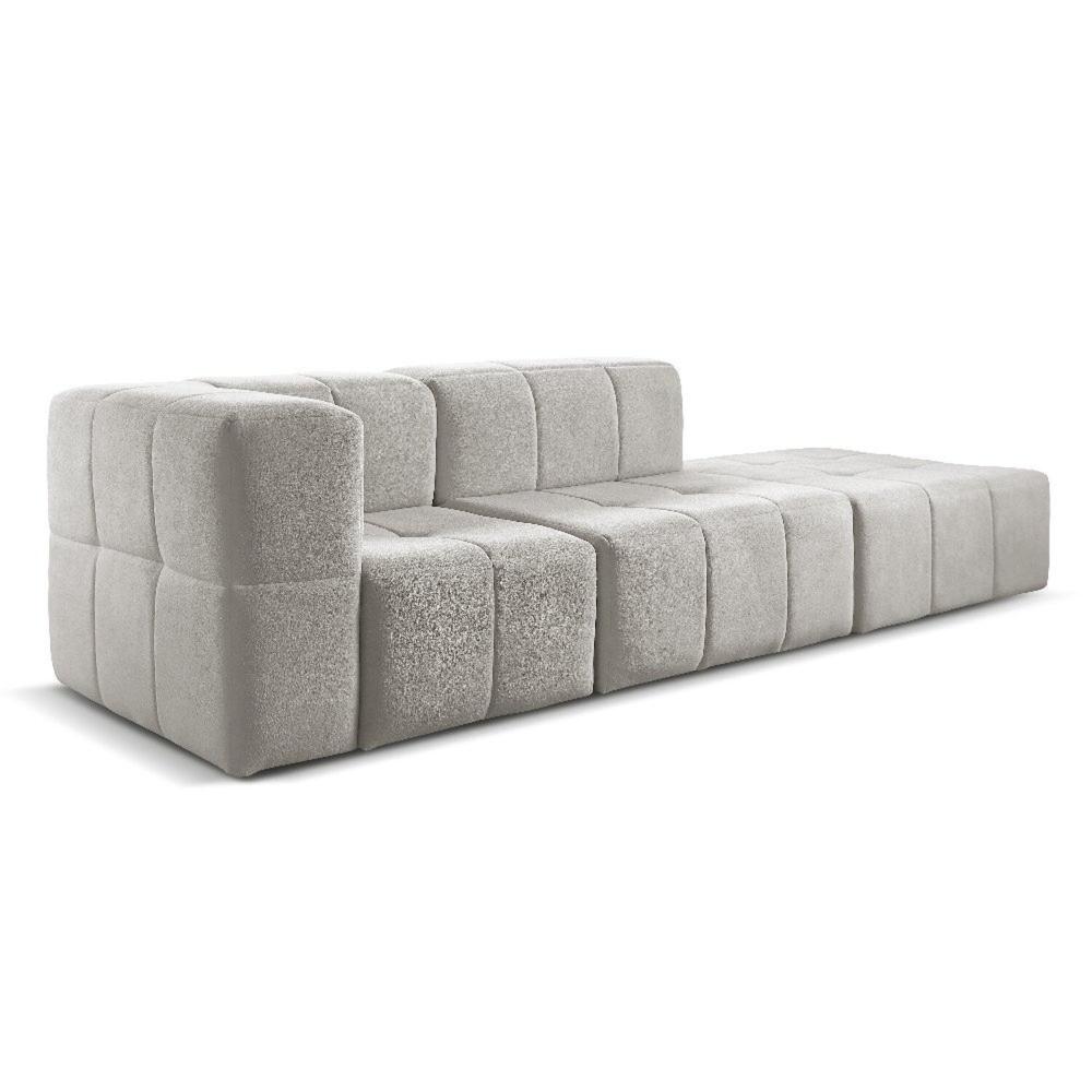 Miniatura Sofá Box 3 Lugares para Sala de Estar Cinza