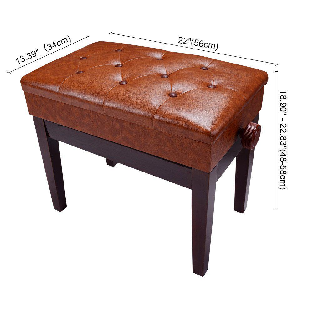 Miniatura Banqueta Piano/Teclado Ajustável Couro Sintético Vermelho
