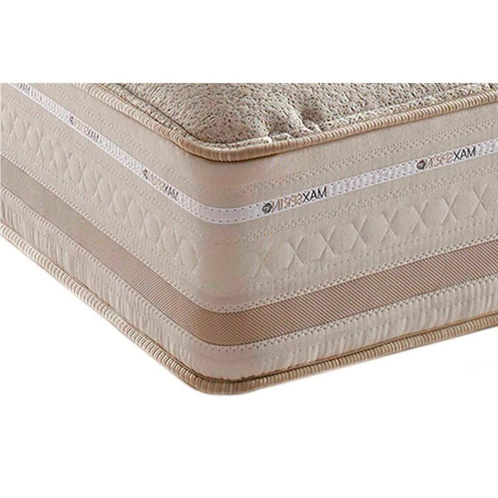 Miniatura Cama Box King: Colchão Molas Herval Maxspring Scotland + Base Crc Suede Clean(193X203)