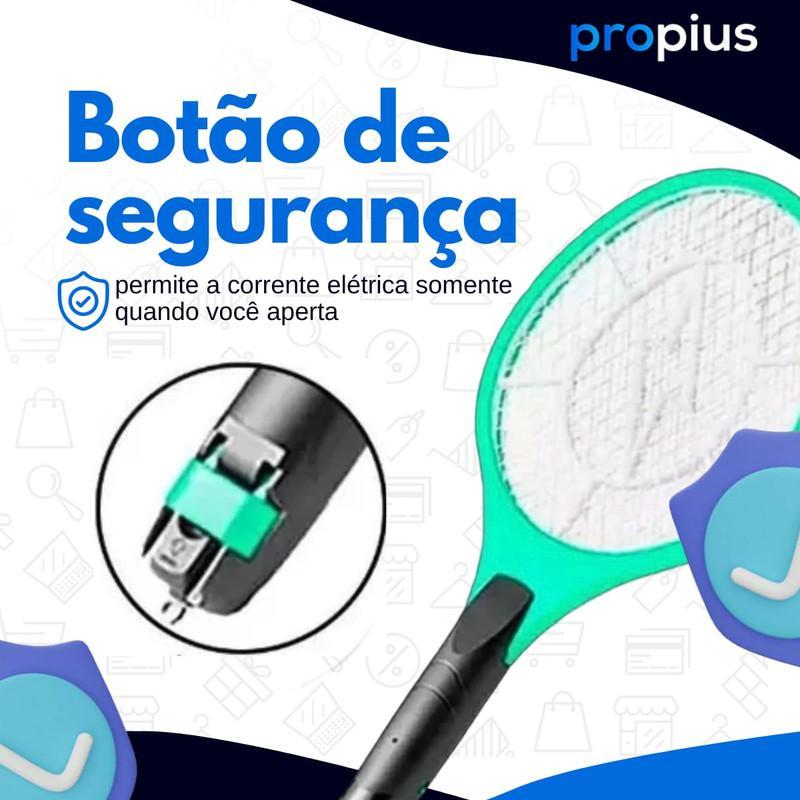 Raquete Elétrica Mata Insetos Mosca Pernilongos Carregador