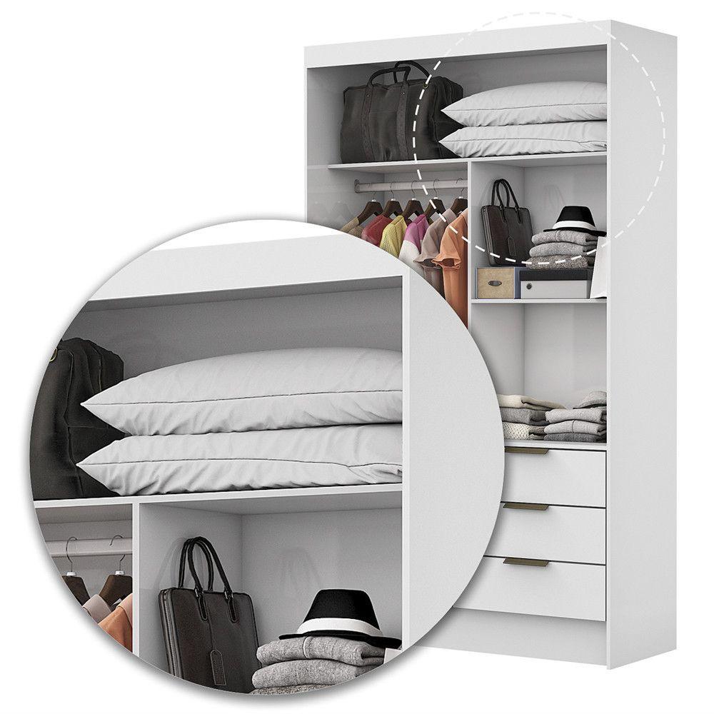 Guarda Roupa Sevilha 2 Portas De Correr Com Espelho Carioca Móveis Branco