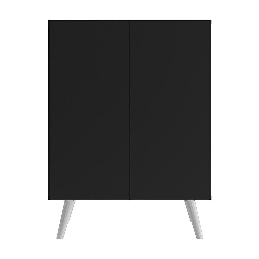 Miniatura Gabinete Banheiro 2 Portas Retrô 63cm Multimóveis MP5006 Preto/Branco