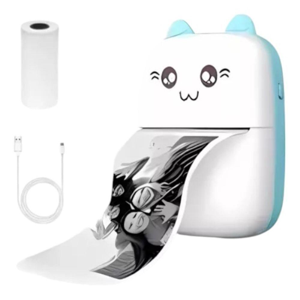 Miniatura Mini Impressora Térmica Gatinho Portátil Sem Fio Bluetooth Bivolt