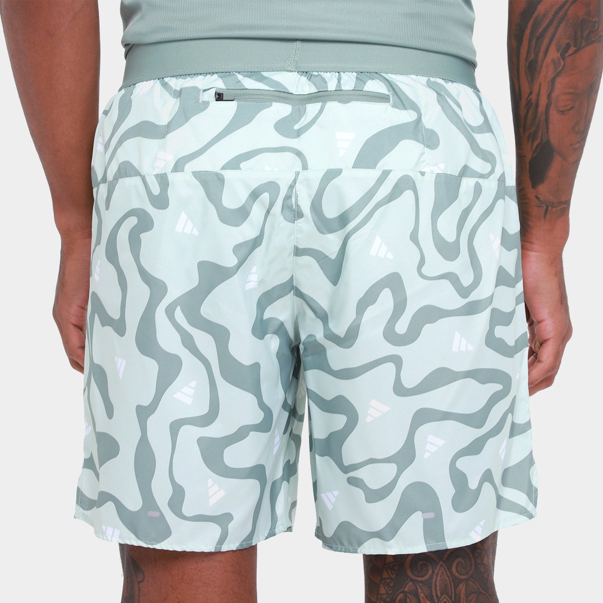 Miniatura Shorts Adidas Run It Masculino Cinza - G