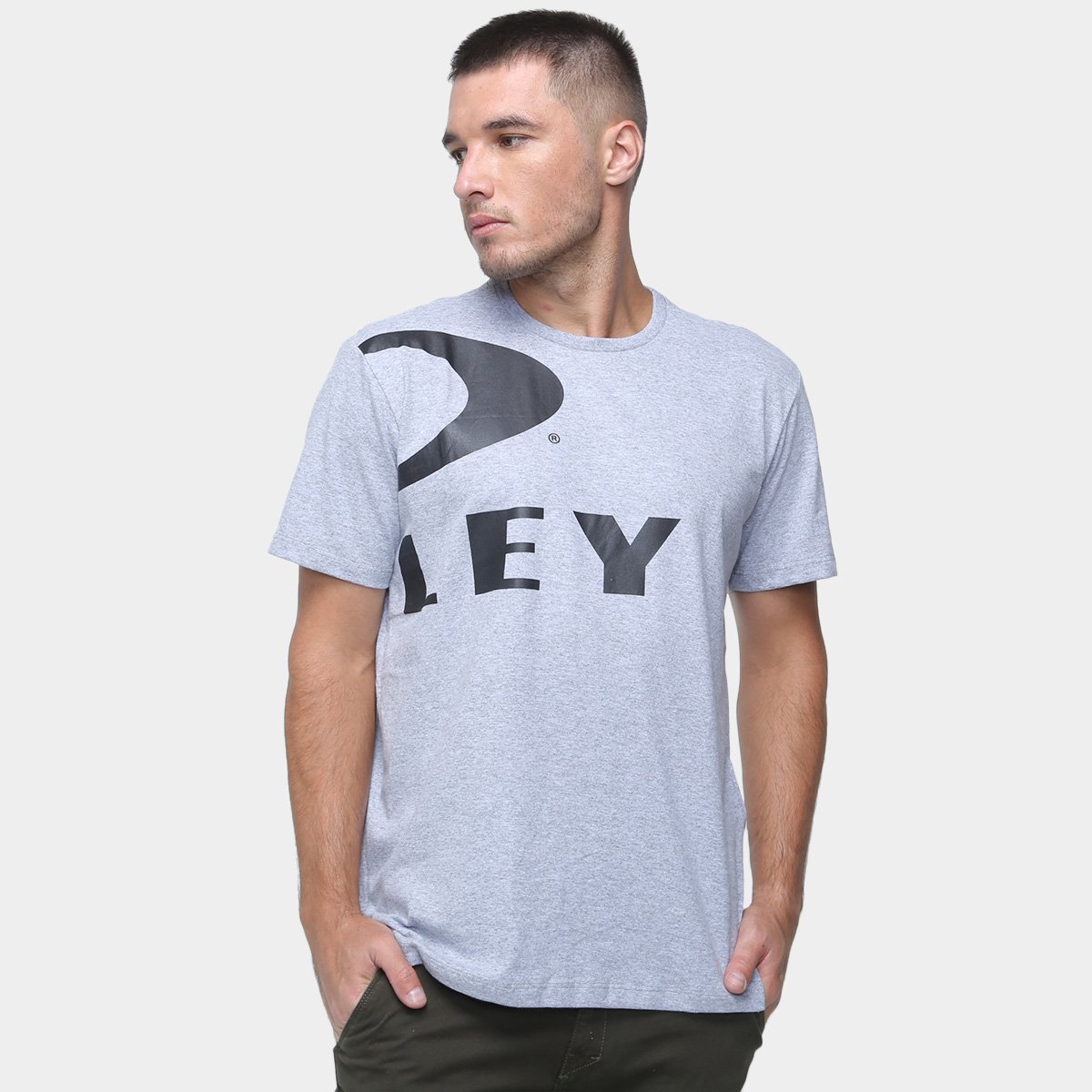 Miniatura Camiseta Oakley Big Ellipse Masculina Cinza Claro - P