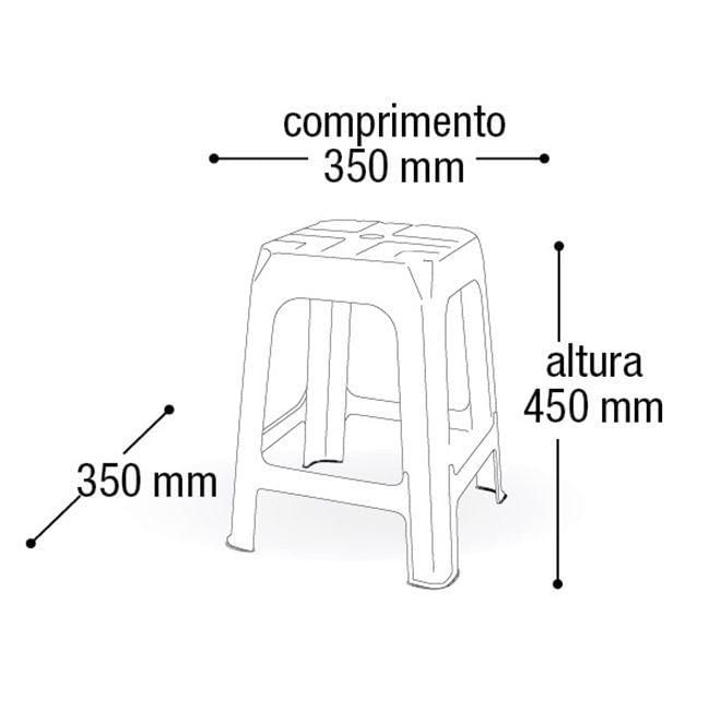 Miniatura Kit 10 Banqueta De Plástico Preto Multiuso