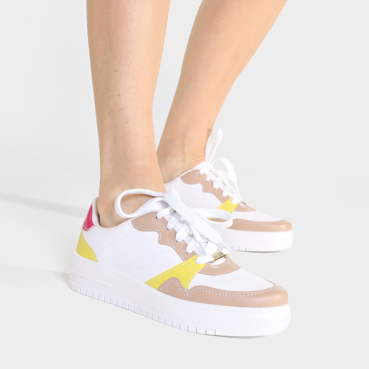 Miniatura Tênis Vizzano Color Tratorado Feminino Branco+Nude - 34