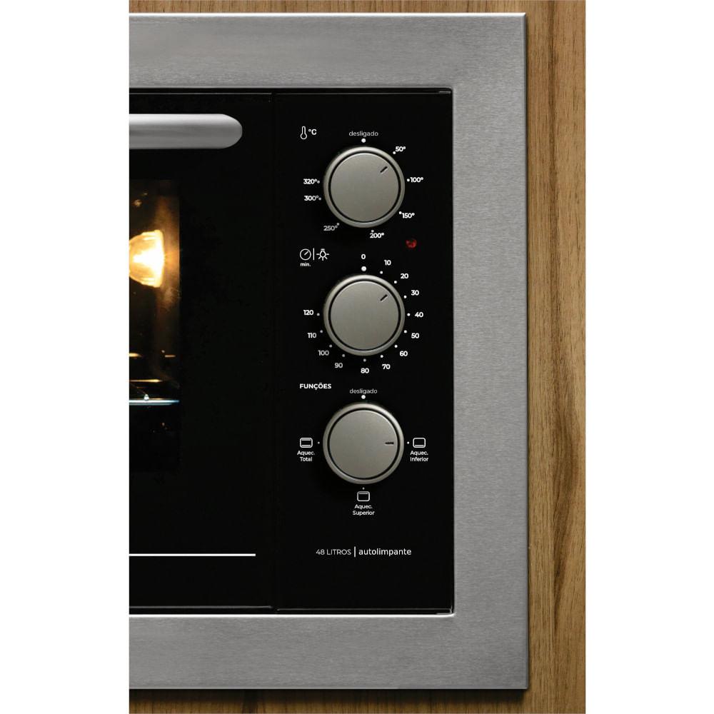 Miniatura Forno Elétrico de Embutir Fischer 48L Inox 127V