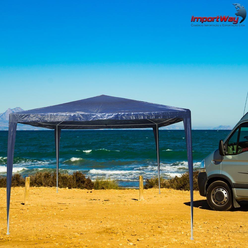 Tenda Gazebo Montavel Base E Topo 3x3 Azul Importway