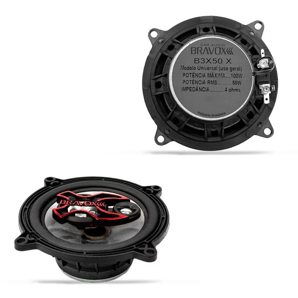 Par Alto Falante Bravox 5 Pol B3x50x 100w Rms 4 Ohms Triaxial Linha X