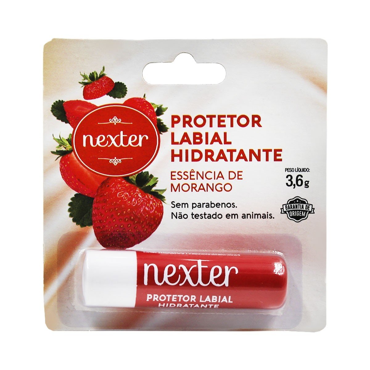 Miniatura Protetor Hidratante Labial Nexter Morango 3,6g