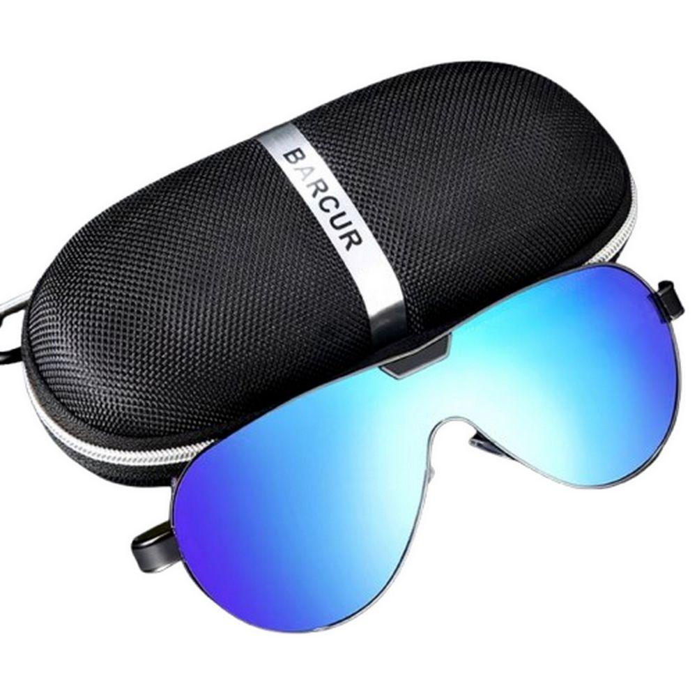 Miniatura Óculos De Sol Masculino Com Lentes Polarizadas Design Esportivo Azul