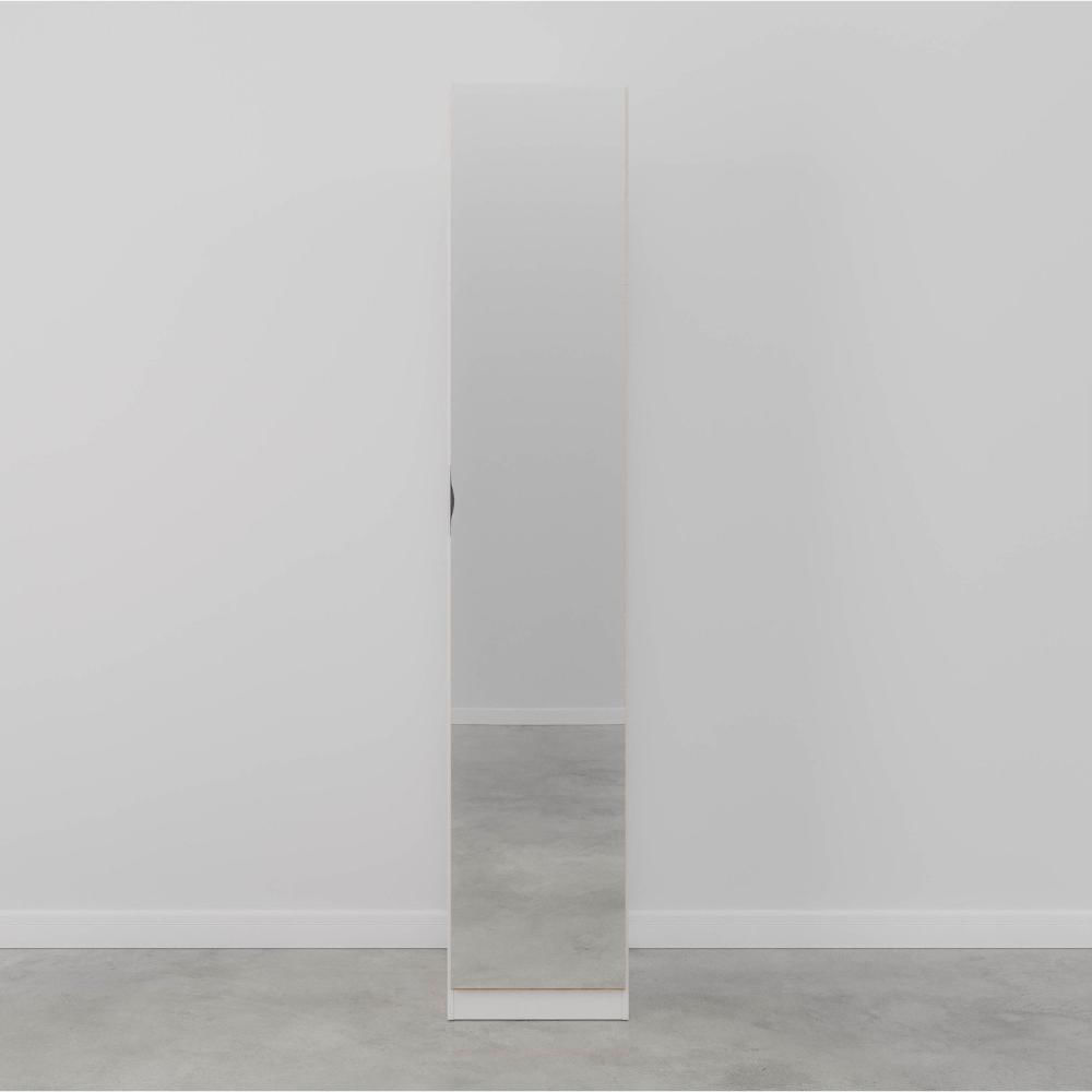 Miniatura Guarda Roupa Hera 1 Porta com Espelho 6 Prateleiras CabeCasa MadeiraMadeira Louro/Branco Geada