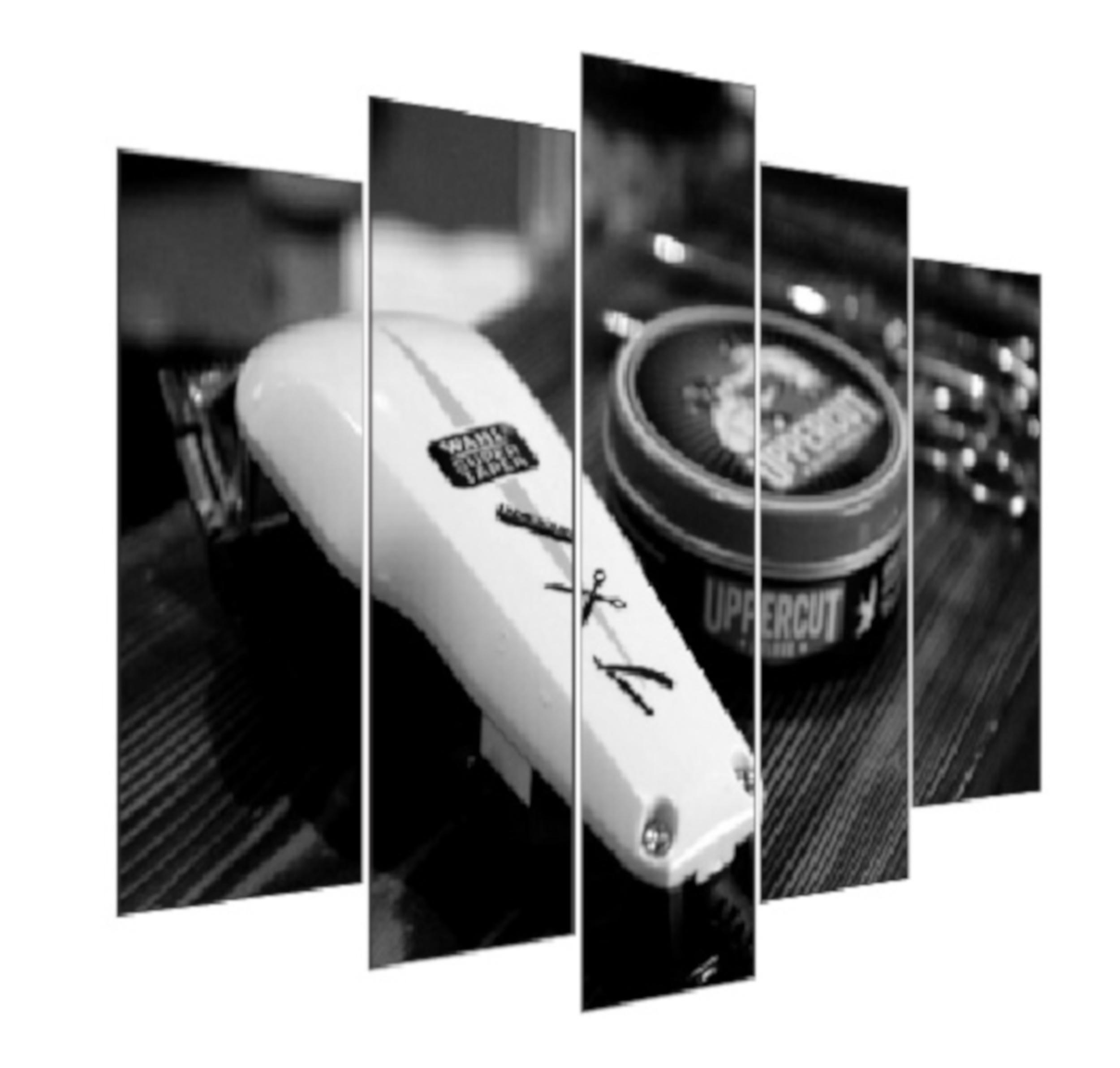 Quadro Decorativo Mosaico 5 Peças Mod1057 Barber Shop
