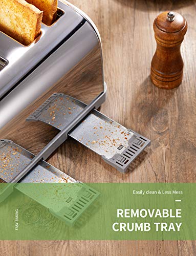 Torradeira Elétrica Yabano 4 Fatias Bandeja Removível Aço Inoxidável Prata 110V