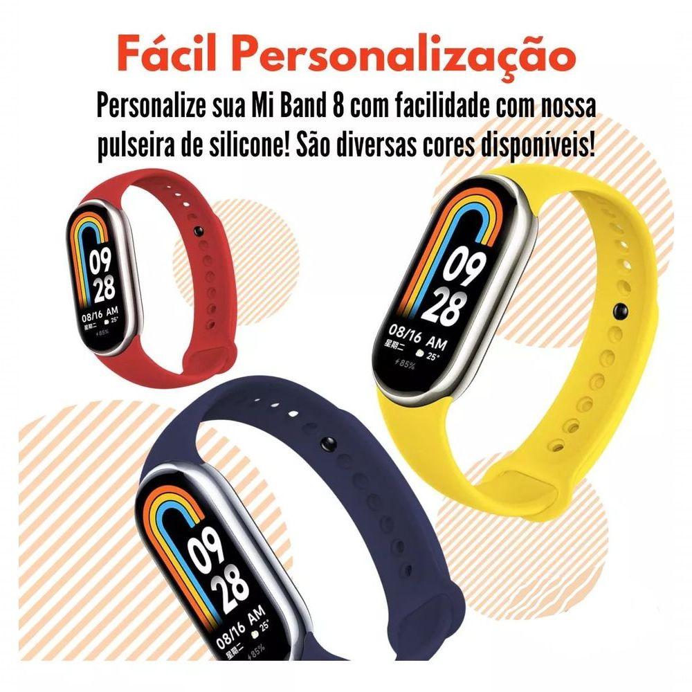 Miniatura Pulseira Silicone Para Smartband Mi Band 8 Compatível Miband