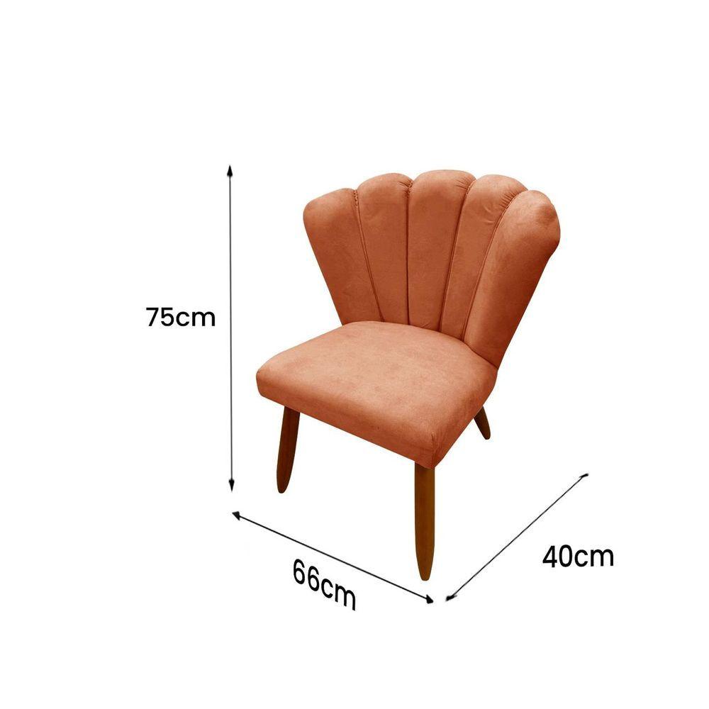 Poltrona Cadeira Pétala Penteadeira Dritex suede Terracota