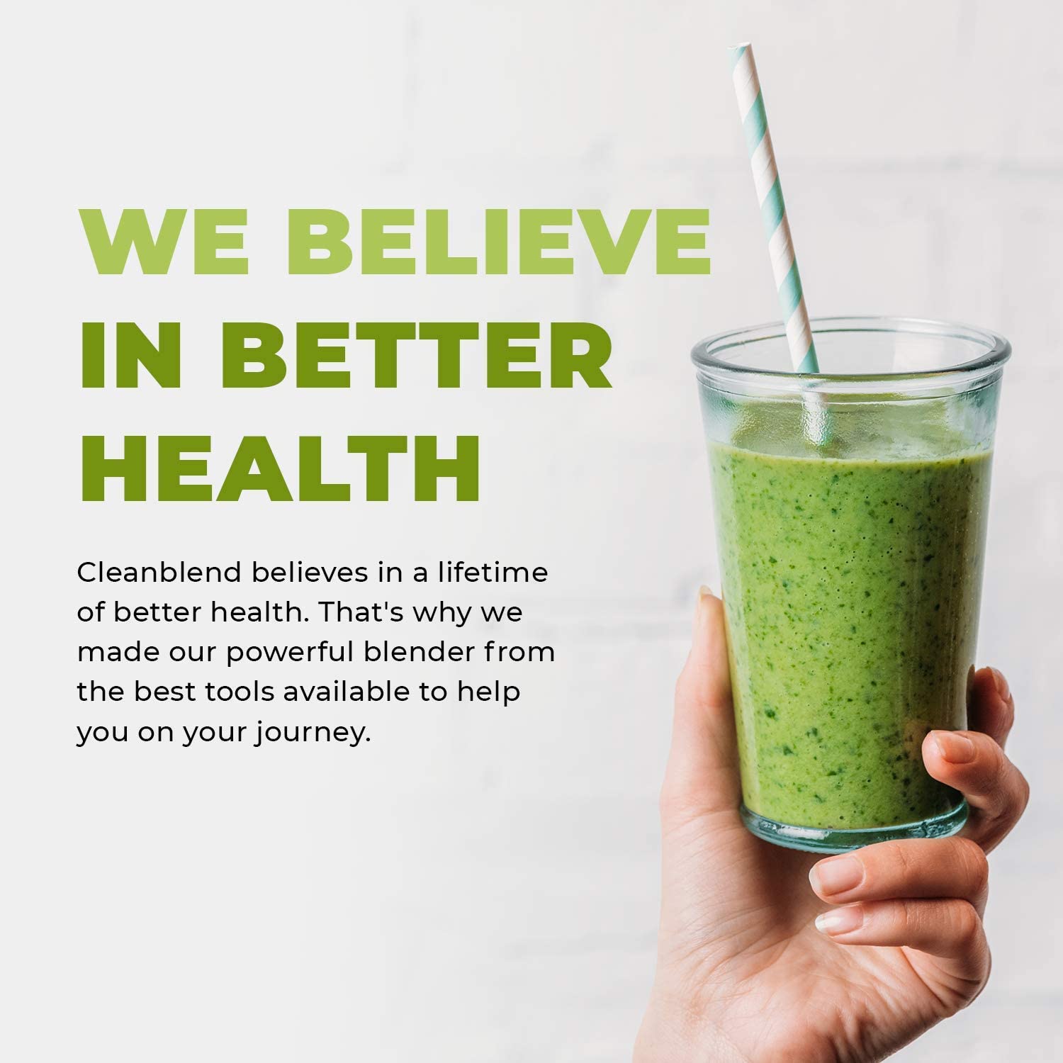 Cleanblend Commercial Blender 64 Oz Countertop Blender 1800 Watt Base High Performance Ice Crusher Large Smoothie Blender Food Processor Frozen Fruit or Hot Soups