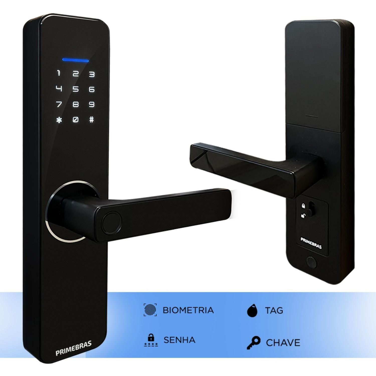 Miniatura Fechadura Digital Eletronica Biometria Senha Trava Primebras