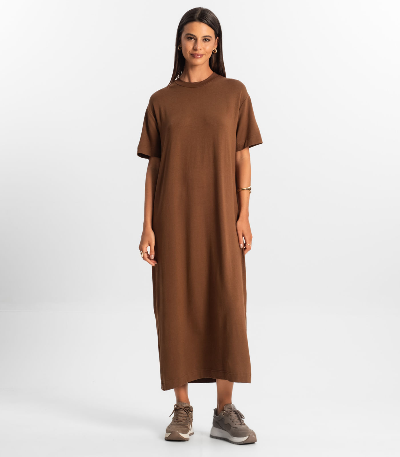 Miniatura Vestido Midi Feminino Rovitex Marrom G