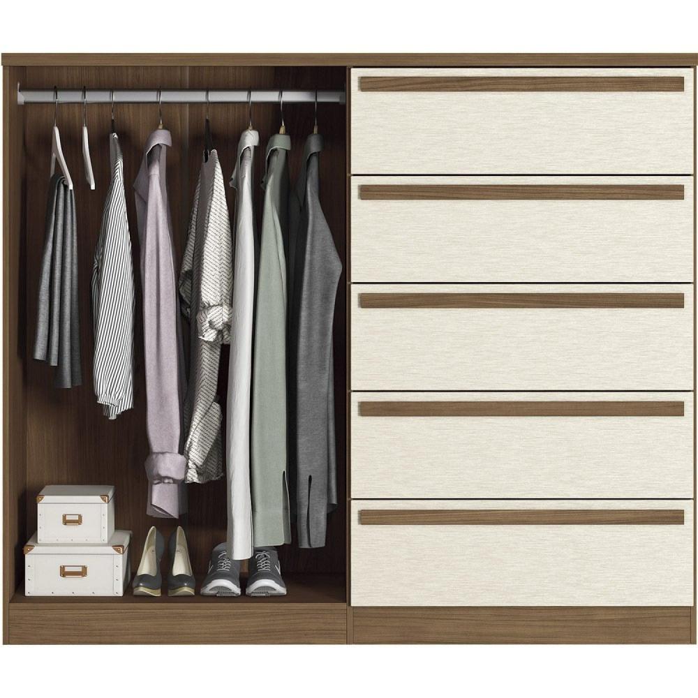 Miniatura Cômoda 2 Portas 5 Gavetas Málaga Gold Jatobá/Areia