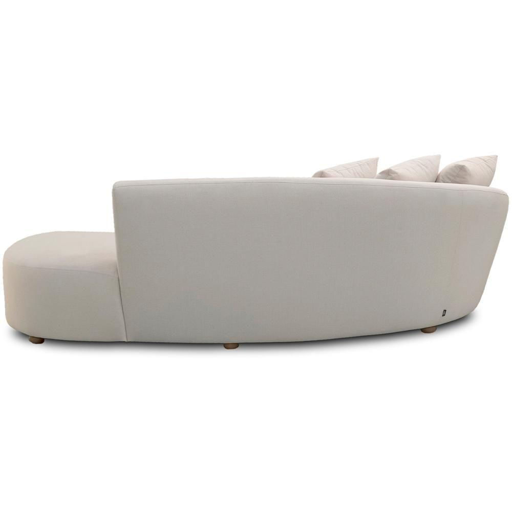 Miniatura Sofá 4 Lugares Com Puff Orgânico Sala Living 270cm Adam T03 Veludo Bege - Lyam Decor