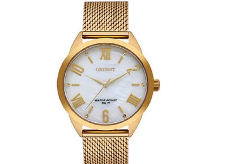 Miniatura Relogio Orient Feminino Dourado Algarismo Romano Fgss0206