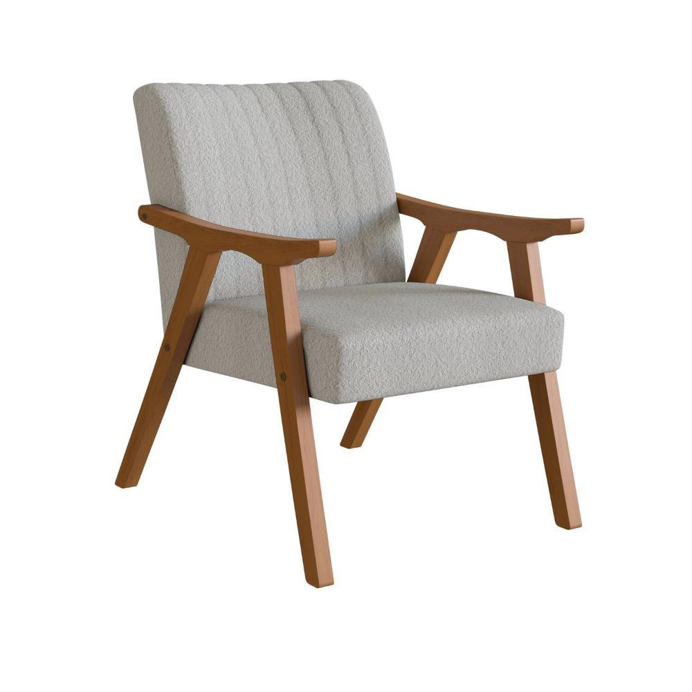 Miniatura Poltrona Decorativa em Tecido Boucle 236 Ref 560 Espresso Móveis Imbuia / Cinza
