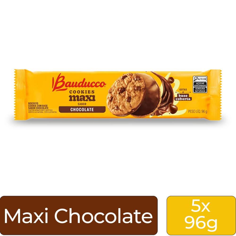 Miniatura Cookies Bauducco Maxi Chocolate Kit 5 Pacotes De 96G