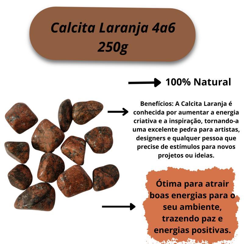 Miniatura Pedra Calcita Laranja Rolada 250G Natural
