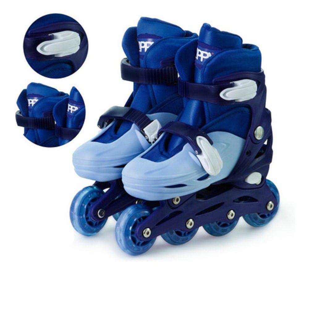 Miniatura Patins Roller In Line Ajustável Zippy Toys PL19AP Azul Tam 30-33