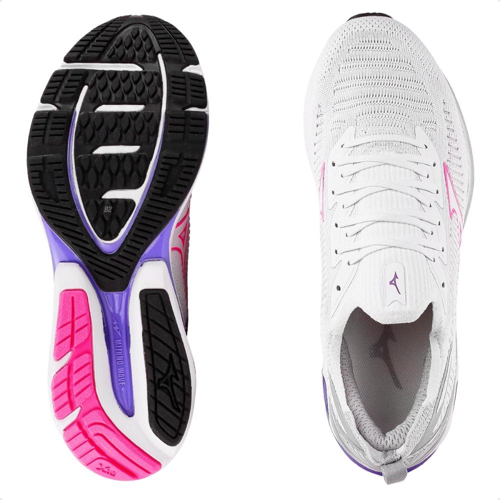 Miniatura Tênis Mizuno Wave Mirai 7 Feminino Branco / Rosa - 35