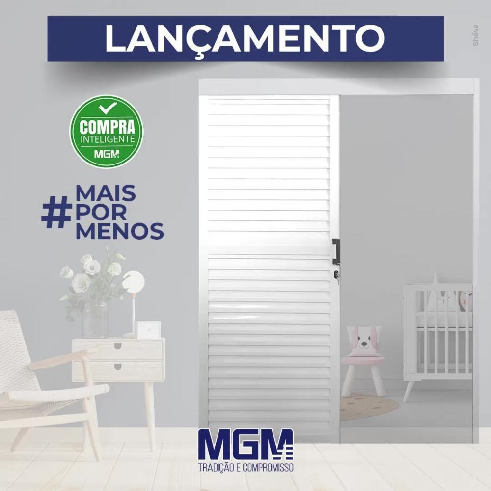 Miniatura Porta de Correr Sobrepor de Alumínio Laminada 215x 70cm MGM Branco