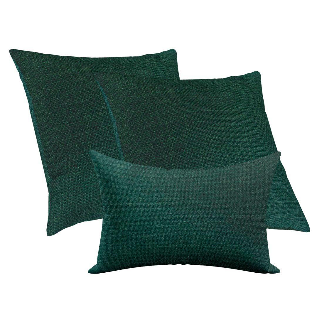 Kit 1 Capa Almofada 50X50Cm E 1 Capa 30X50Cm Santorini Verde