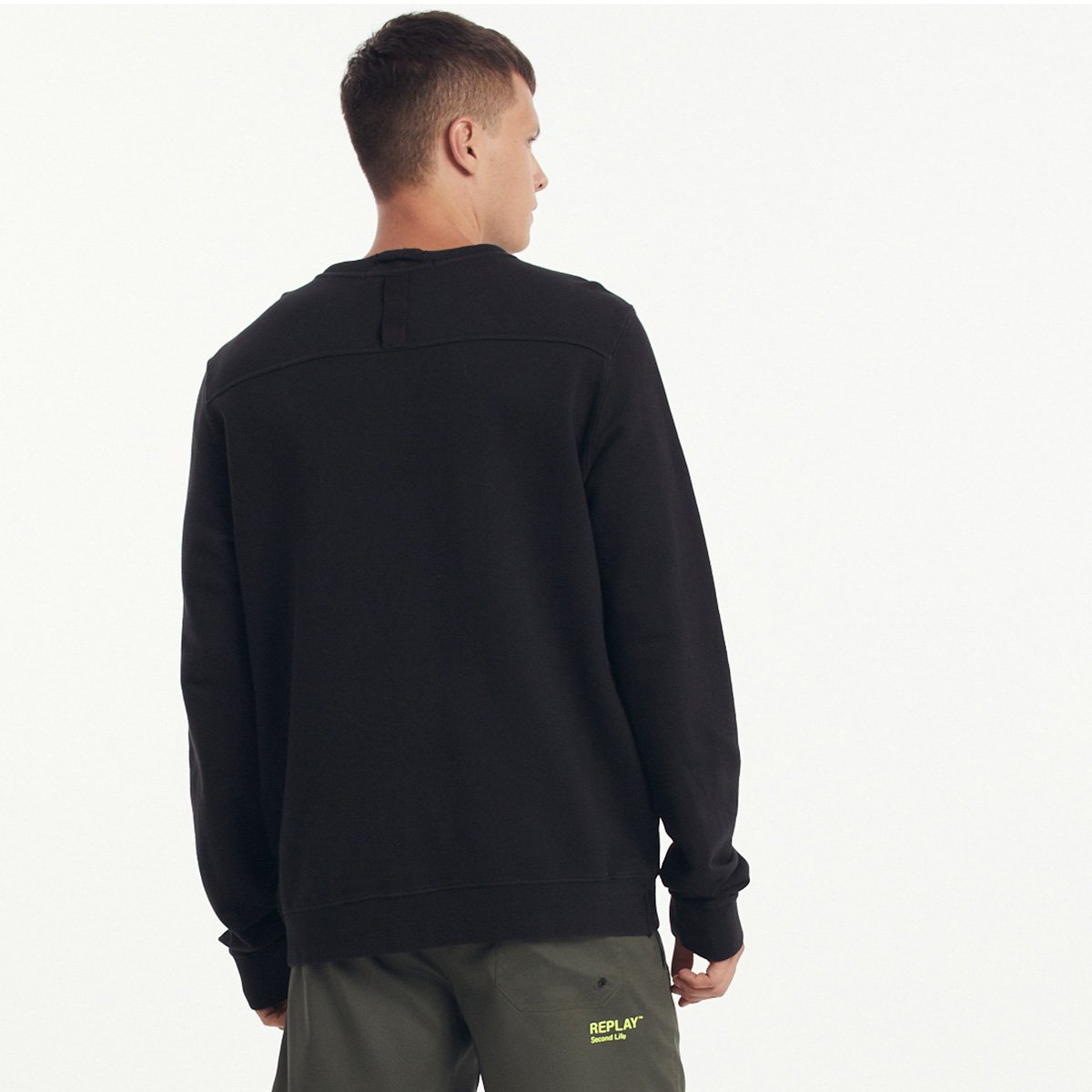 Miniatura Blusa Moletom Replay C/ Cardaço Masculina Preto - GG