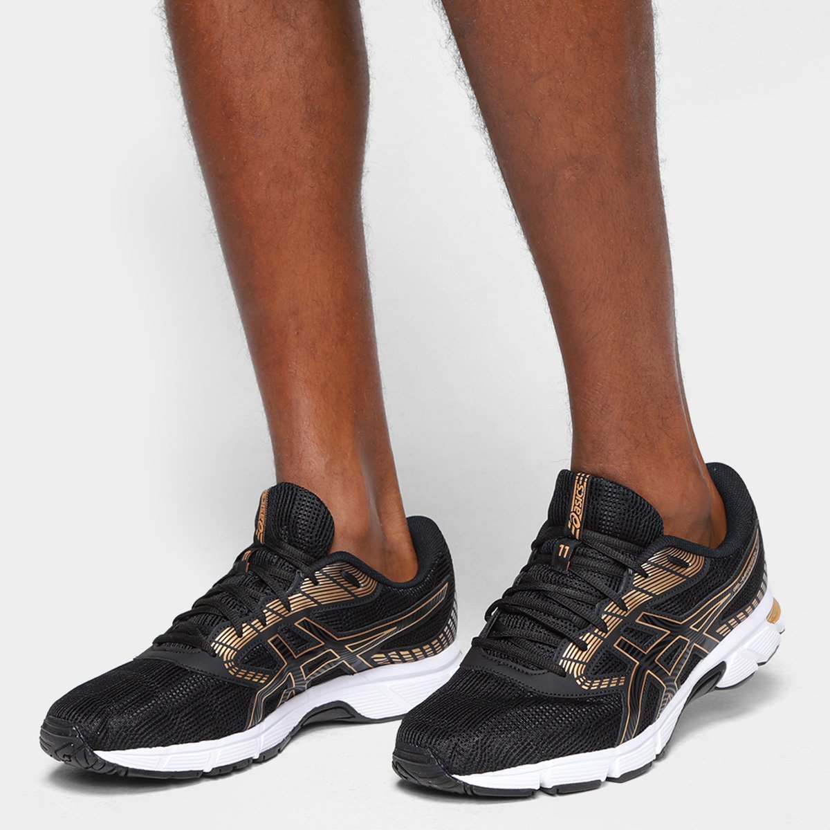 Miniatura Tênis Asics Gel-Impression 11 Masculino Preto+Dourado - 43
