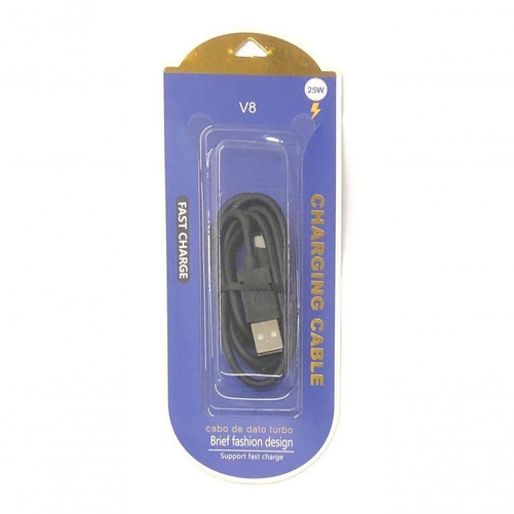 Miniatura Kit 10 Cabo De Celular Smartphone V8 Turbo 25W Preta