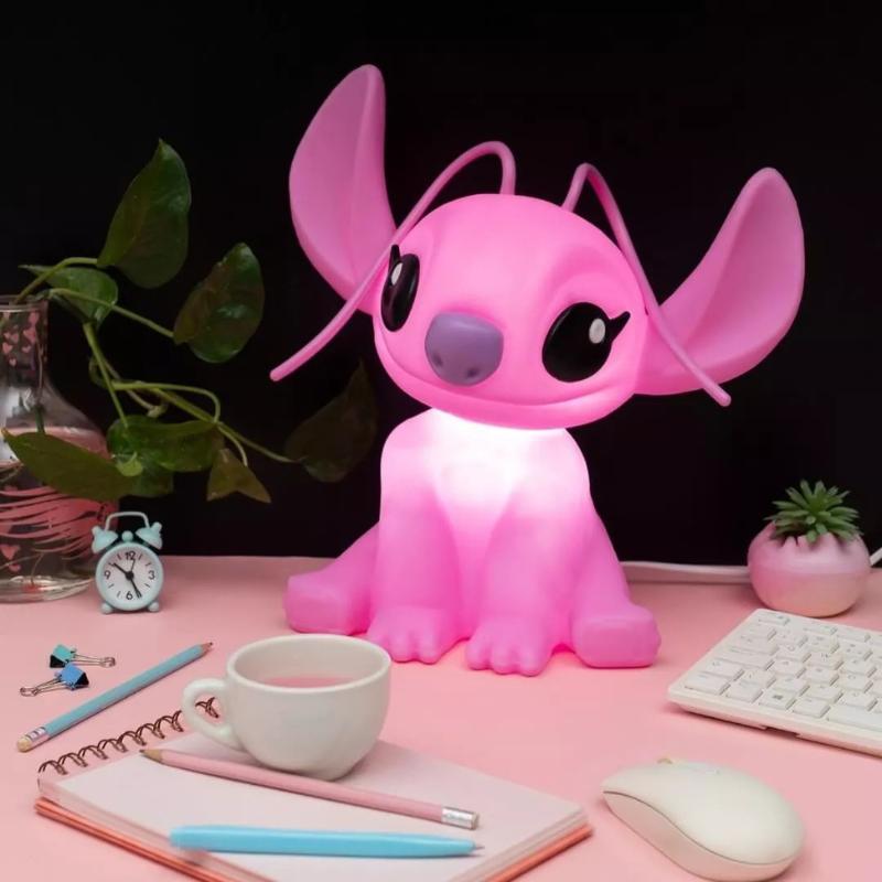 Miniatura Luminária Mesa Angel Stitch Disney Polietileno