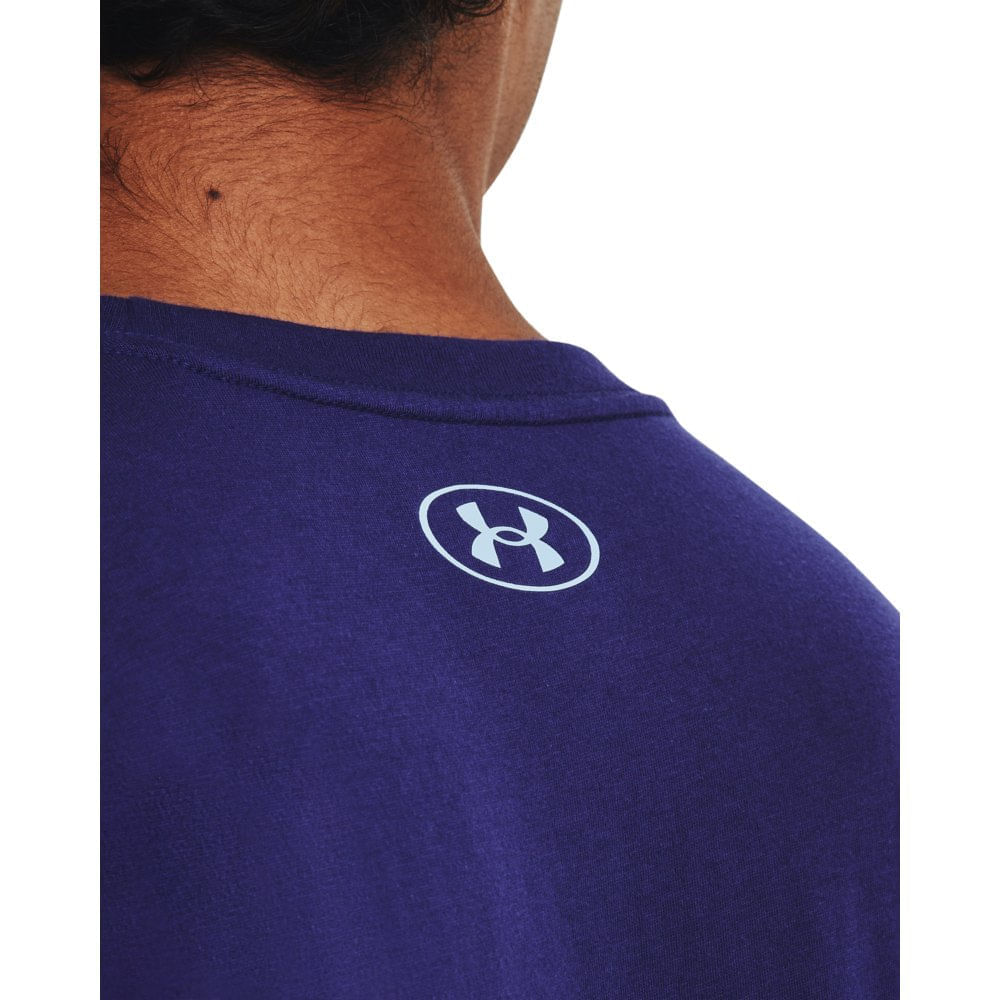 Miniatura Camiseta de Treino Masculina Under Armour Stacked Logo Fill SS Azul - G