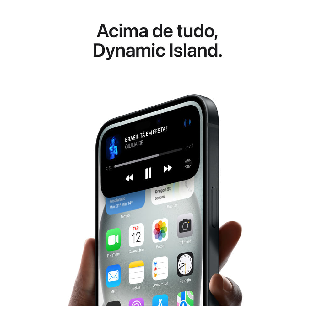 Miniatura iPhone 15 Apple (128GB) Preto, Tela de 6,1", 5G e Câmera de 48 MP Bivolt