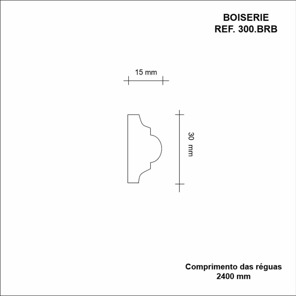 Miniatura Boiserie MDF 300 2,4 m - Branco