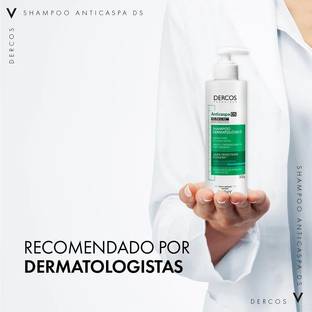 Shampoo Anticaspa Ds Vichy Dercos Oily Cabelos Normais a Oleosos 300g