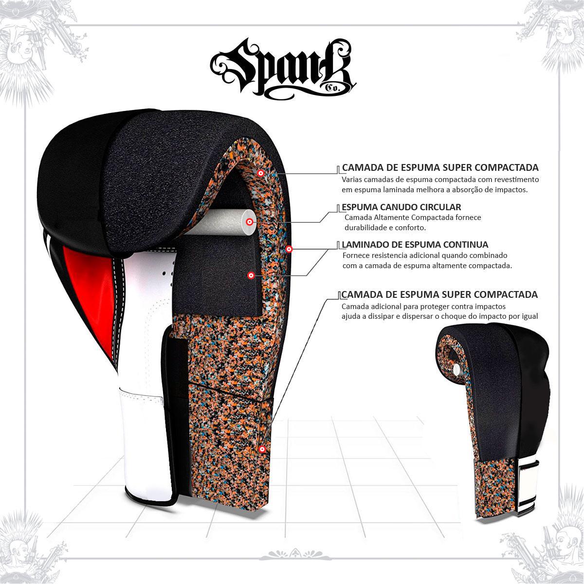 Kit Treino Boxe Spank - Preto - 14Oz Resistência - Preto - Luva de boxe e muay thai - Spank - Sintético - 1 par - 14oz - Velcro - Sparring