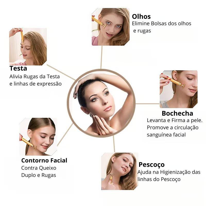 Miniatura Massageador Facial Elétrico Anti Rugas - Pilha Aa