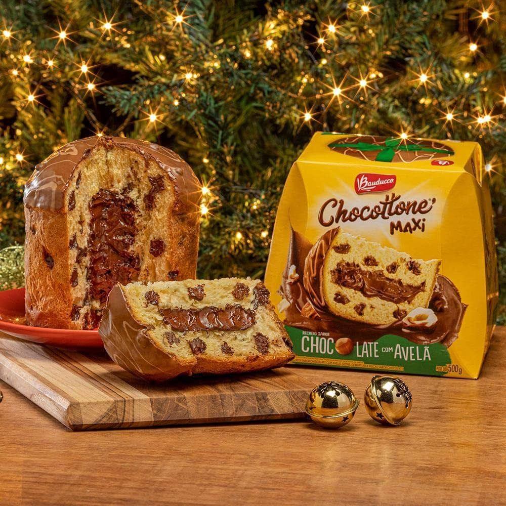 Miniatura Chocotone Bauducco Chocolate/Avelã 450g - Natal Delicioso