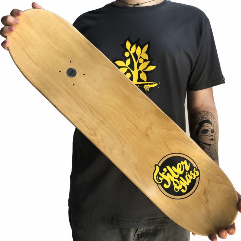 Miniatura Shape de Skate Fiber Glass Wood Light Zombie